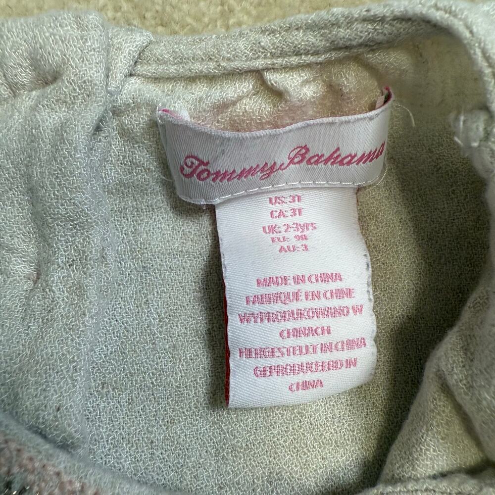Tommy Bahama Toddler Boho Linen Blend Dress Tassel Neck Embroidered Hem Size 3T - Picture 6 of 7